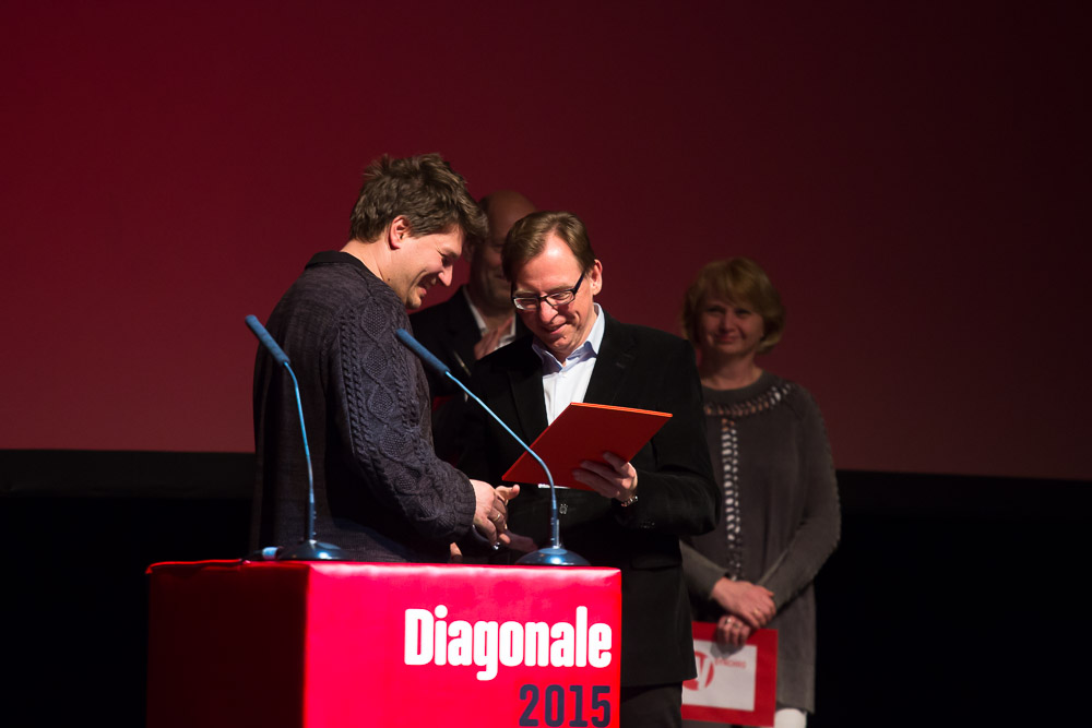 Großer Diagonale-Preisträger Nikolaus Geyrhalter und Landesrat Christian Buchmann © Diagonale/Martin Stelzl