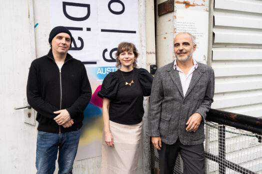 Michael Gülzow mit Claudia Slanar und Dominik Kamalzadeh