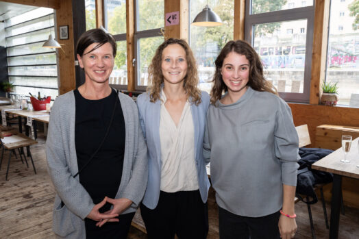 Heide Oberegger (Diagonale Sponsoring), Nina Anica-Keidies (FILM in AUSTRIA) und Theresa Winkler (Filmfestival Max Ophüls Preis)