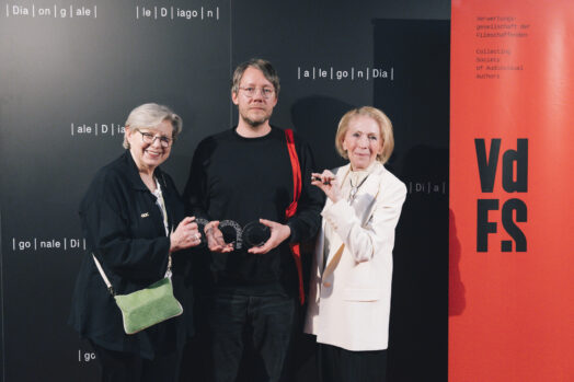 Gabriella Reisinger (AAC) und Liliana Nelska (VdFS) mit Stefan Neuberger © Harald Wawrzyniak